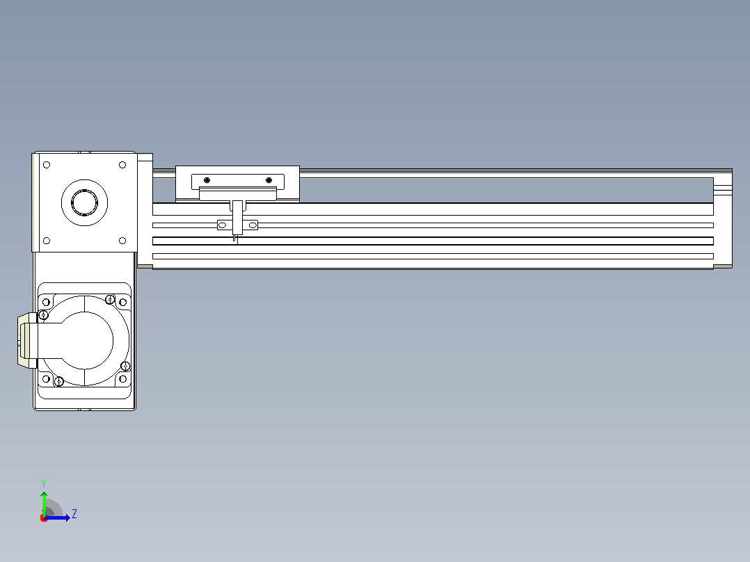 皮带直线轴半封闭可选导轨TPA-HNB-85D-90-L200-LP-C-P20-N3左视图