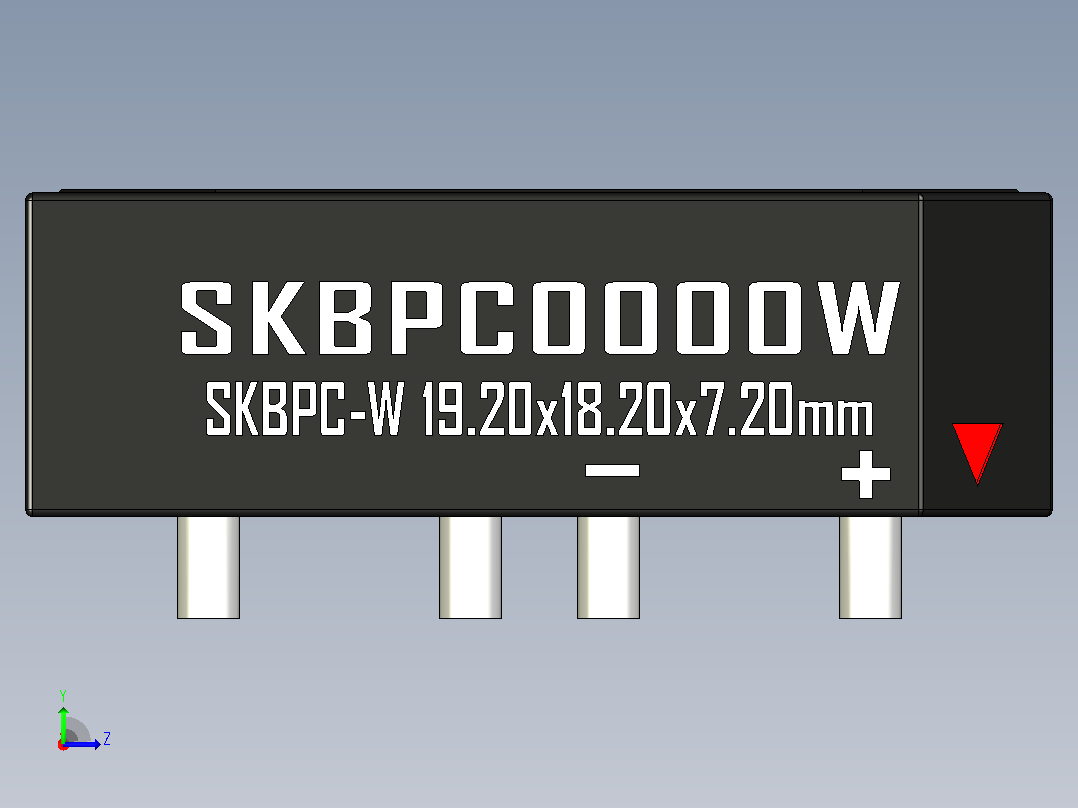 桥式整流器外壳SKBPC-W_Max_Size左视图
