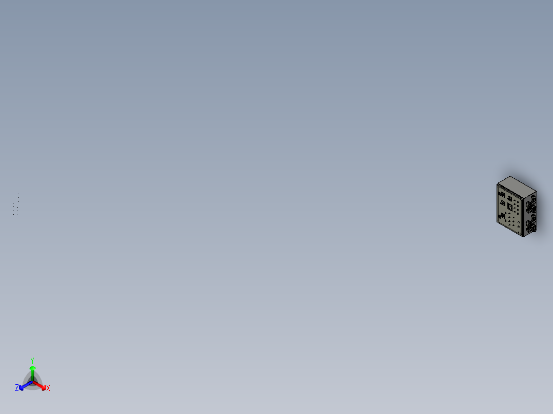 测试控制面板3D模型正等轴测图