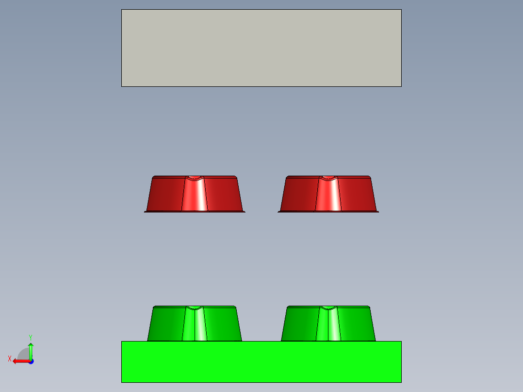 一种热流道模具3D模型后视图