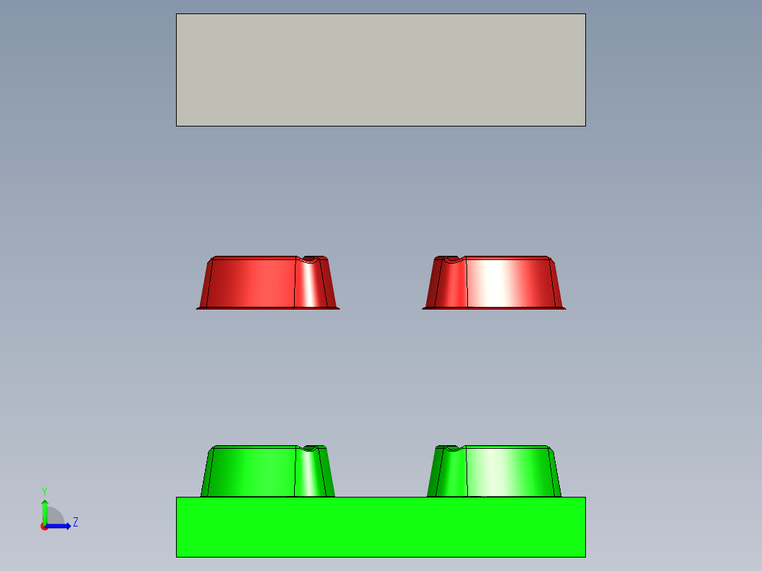 一种热流道模具3D模型左视图