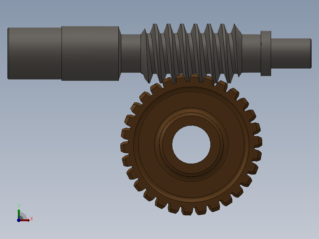 solidworks 蜗轮蜗杆副前视图