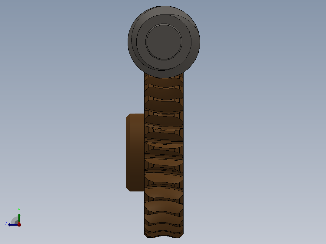 solidworks 蜗轮蜗杆副右视图