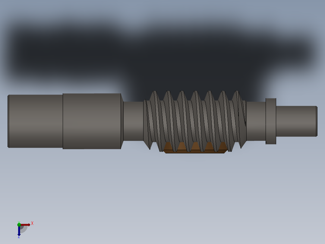 solidworks 蜗轮蜗杆副俯视图