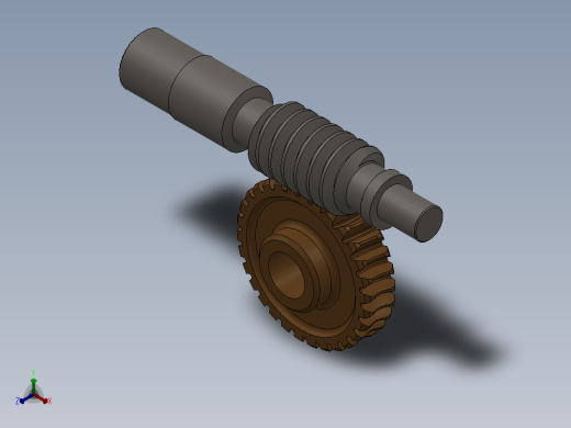 solidworks 蜗轮蜗杆副正等轴测缩略图