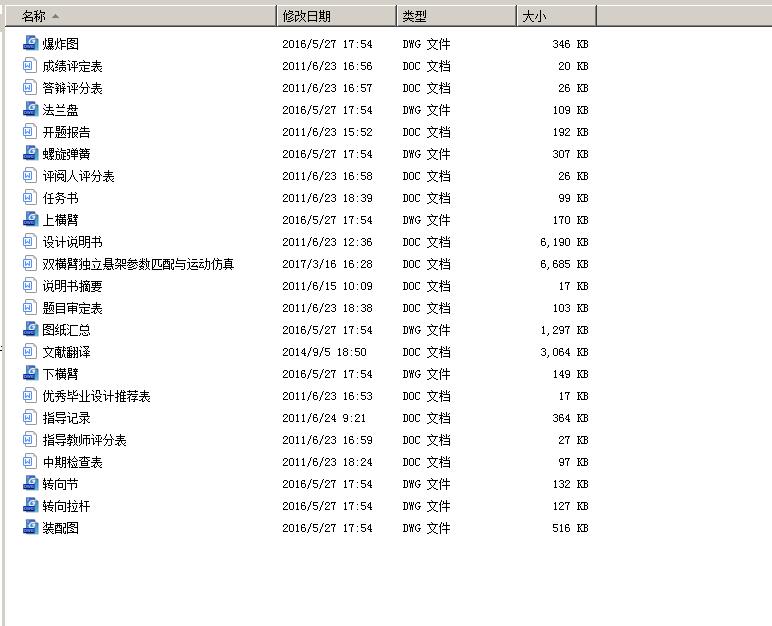 双横臂独立悬架参数匹配与运动仿真CAD图纸】