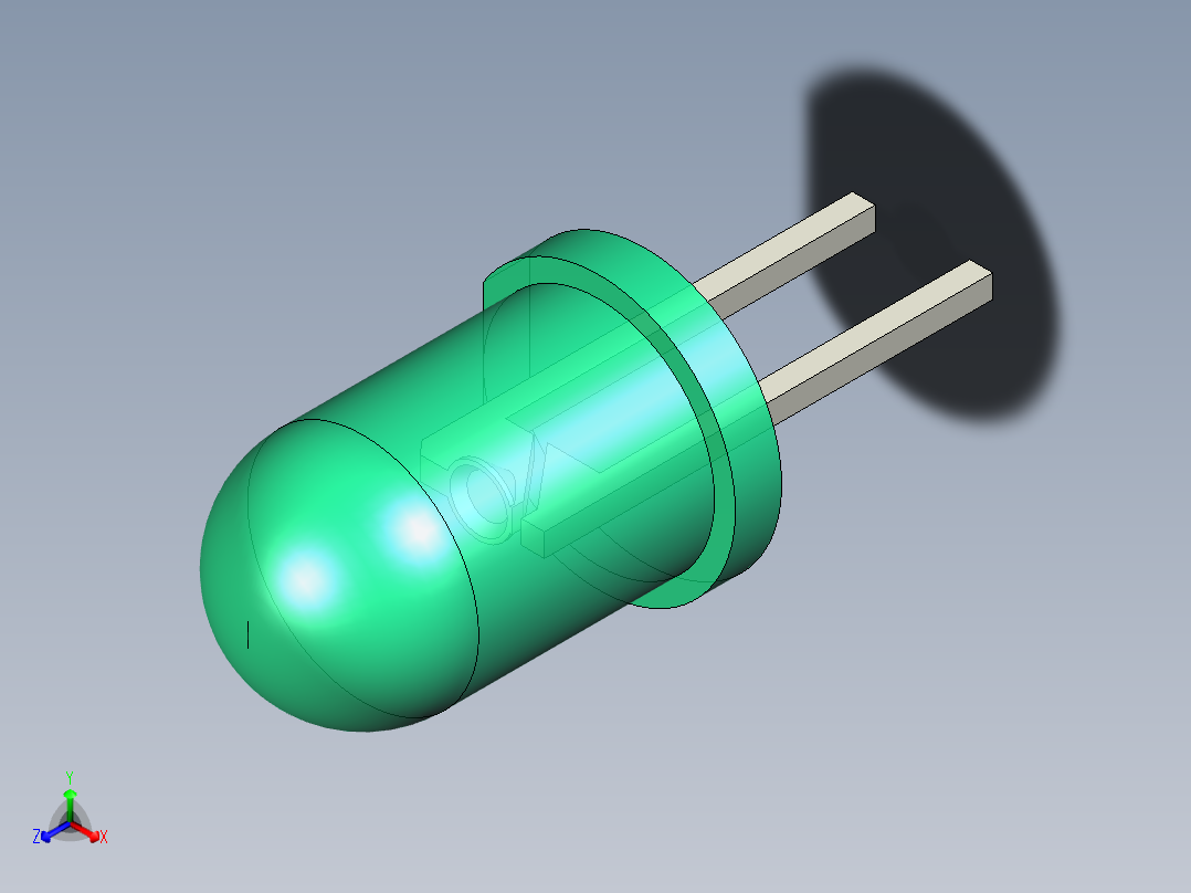 LED_Round_Green3_D5.0mm正等轴测图