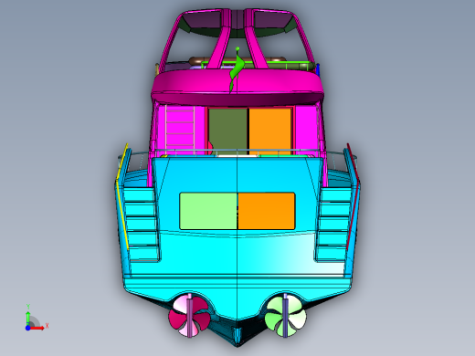 大型豪华多层动力游艇前视缩略图