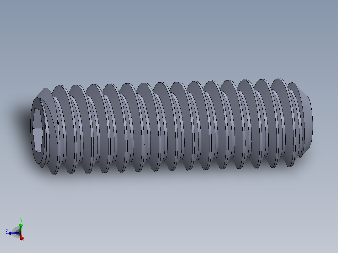 UNC 平头紧定螺钉-UNC SET SCREW 8-32 x0.500.SLDPRT主视图