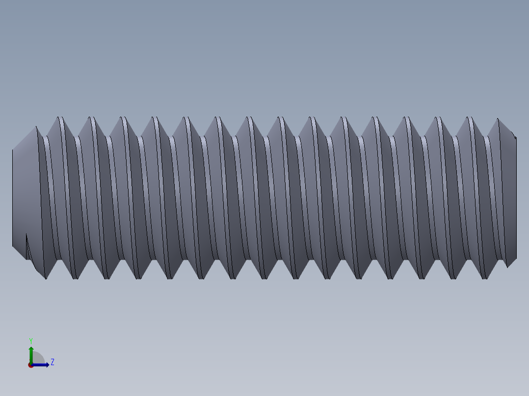 UNC 平头紧定螺钉-UNC SET SCREW 8-32 x0.500.SLDPRT左视图
