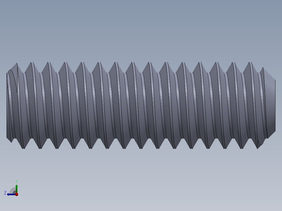 UNC 平头紧定螺钉-UNC SET SCREW 8-32 x0.500.SLDPRT右视图