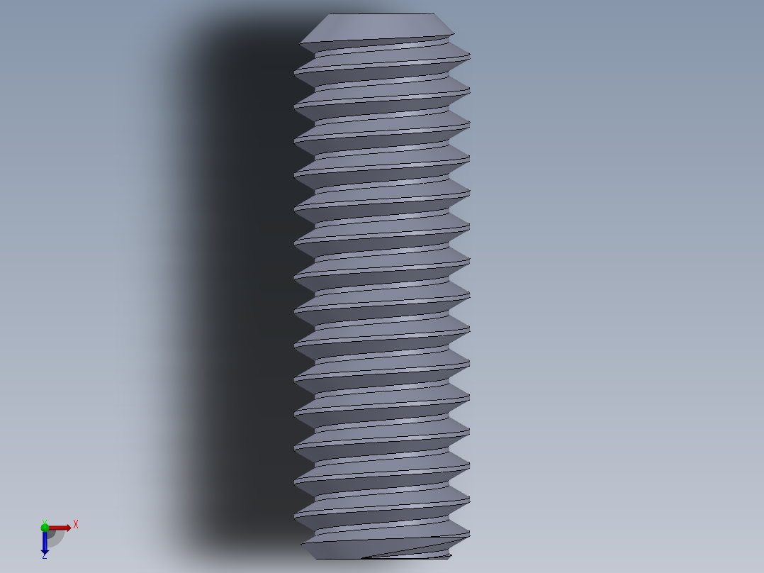 UNC 平头紧定螺钉-UNC SET SCREW 8-32 x0.500.SLDPRT俯视图