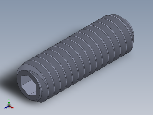UNC 平头紧定螺钉-UNC SET SCREW 8-32 x0.500.SLDPRT正等轴测缩略图
