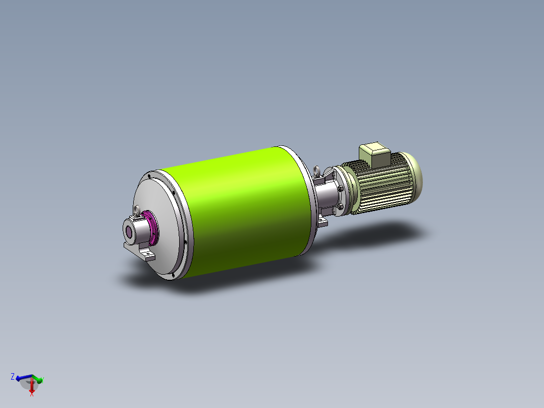 Q342-油冷式电动滚筒设计【三维SolidWorks】
