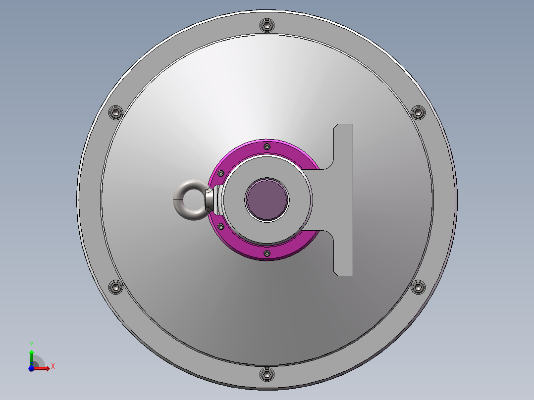 Q342-油冷式电动滚筒设计【三维SolidWorks】前视图