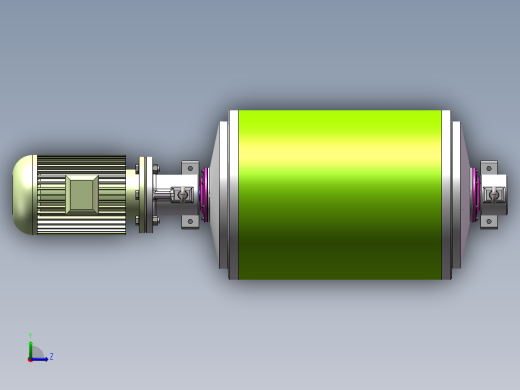 Q342-油冷式电动滚筒设计【三维SolidWorks】左视缩略图