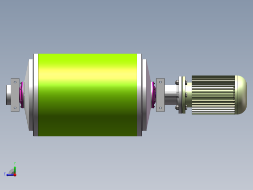 Q342-油冷式电动滚筒设计【三维SolidWorks】右视缩略图