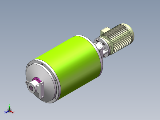 Q342-油冷式电动滚筒设计【三维SolidWorks】正等轴测缩略图