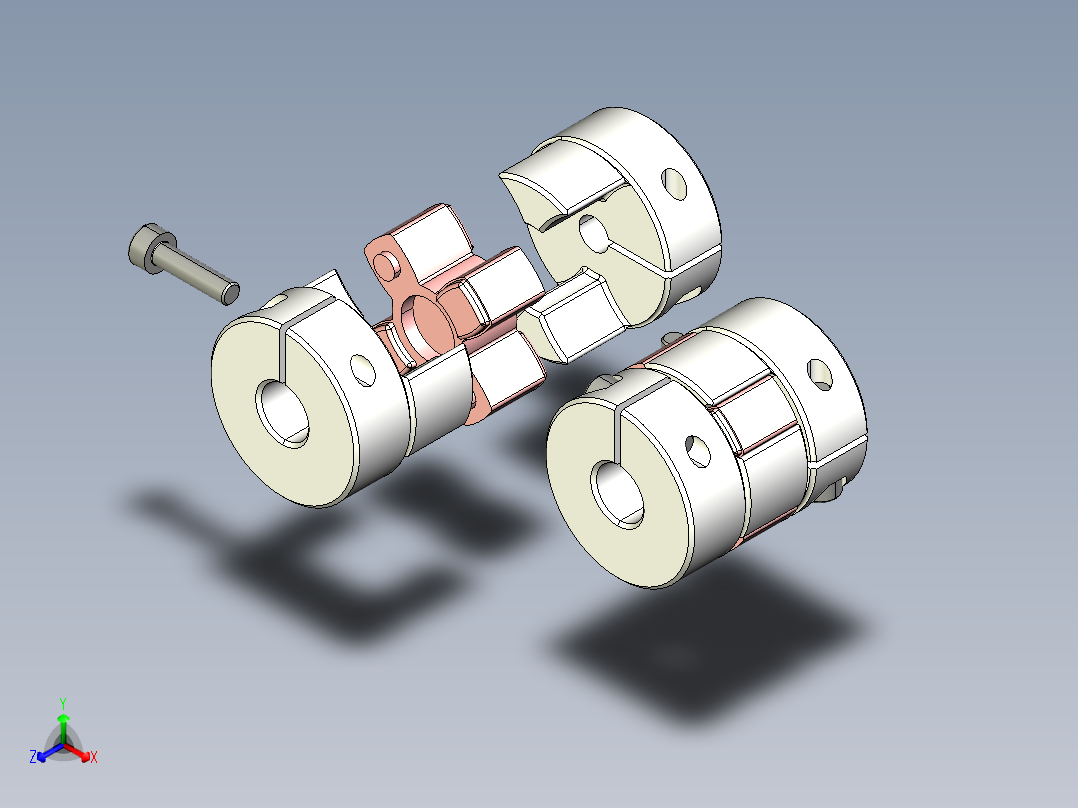 联轴器 (1)正等轴测图