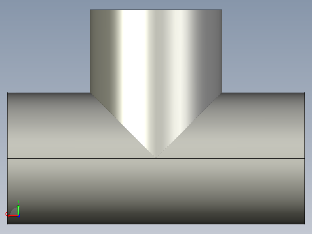 船舶管路系统SeaCor_Tee_SxSxS_37J101007_0.75in后视图