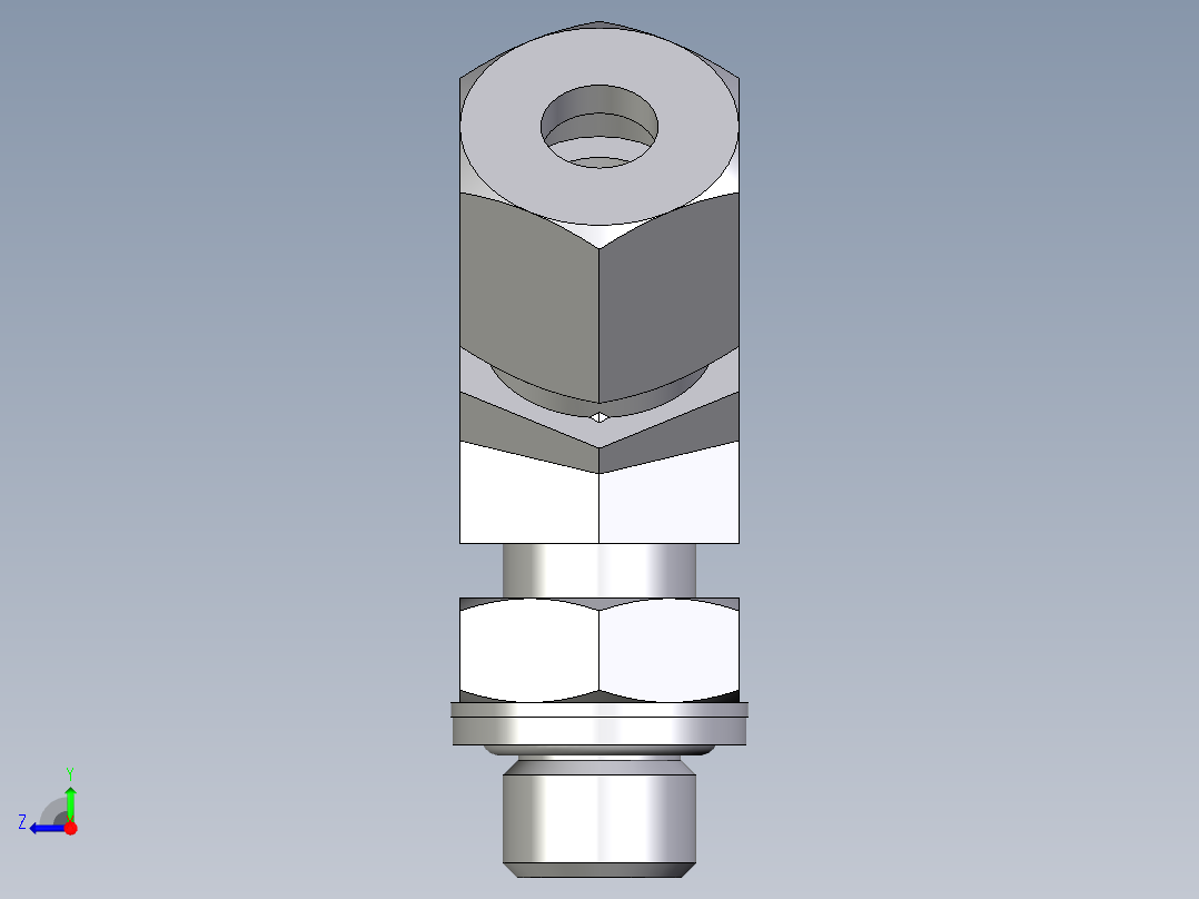 卡套式工业通用硬管接头EO_Adjustable_locknut_45_deg_elbow_VEE08ZSRCF右视图
