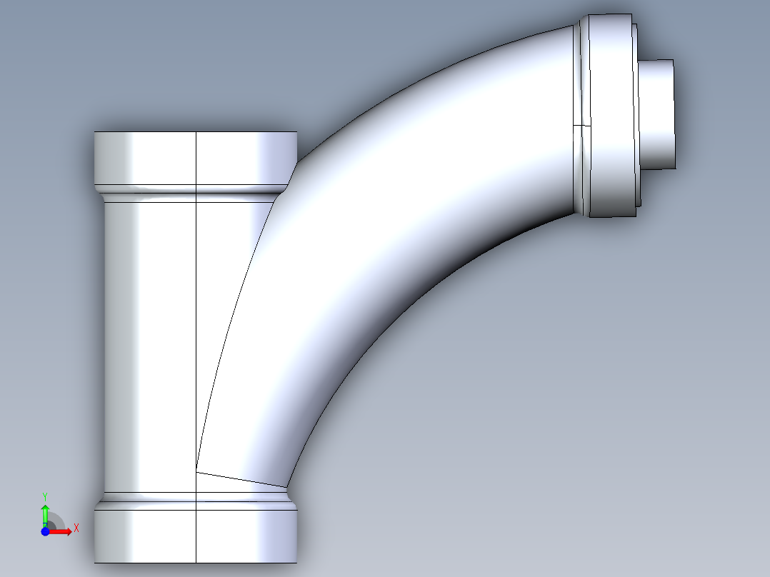 船舶管路系统S10_SeaDrainPLUS_LongTurnReducingTee-SxSxS_37E273034_4in Sea Drain Plus - Long Turn Reducing Tee - SxSxS前视图