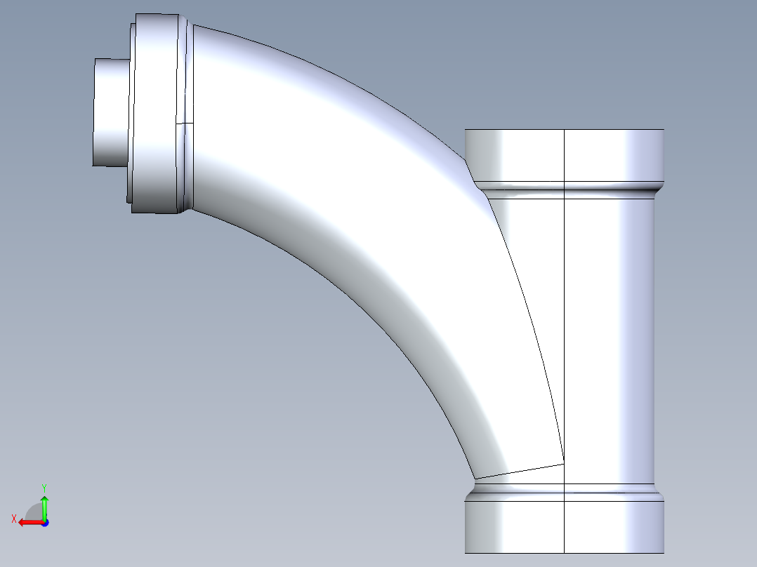船舶管路系统S10_SeaDrainPLUS_LongTurnReducingTee-SxSxS_37E273034_4in Sea Drain Plus - Long Turn Reducing Tee - SxSxS后视图