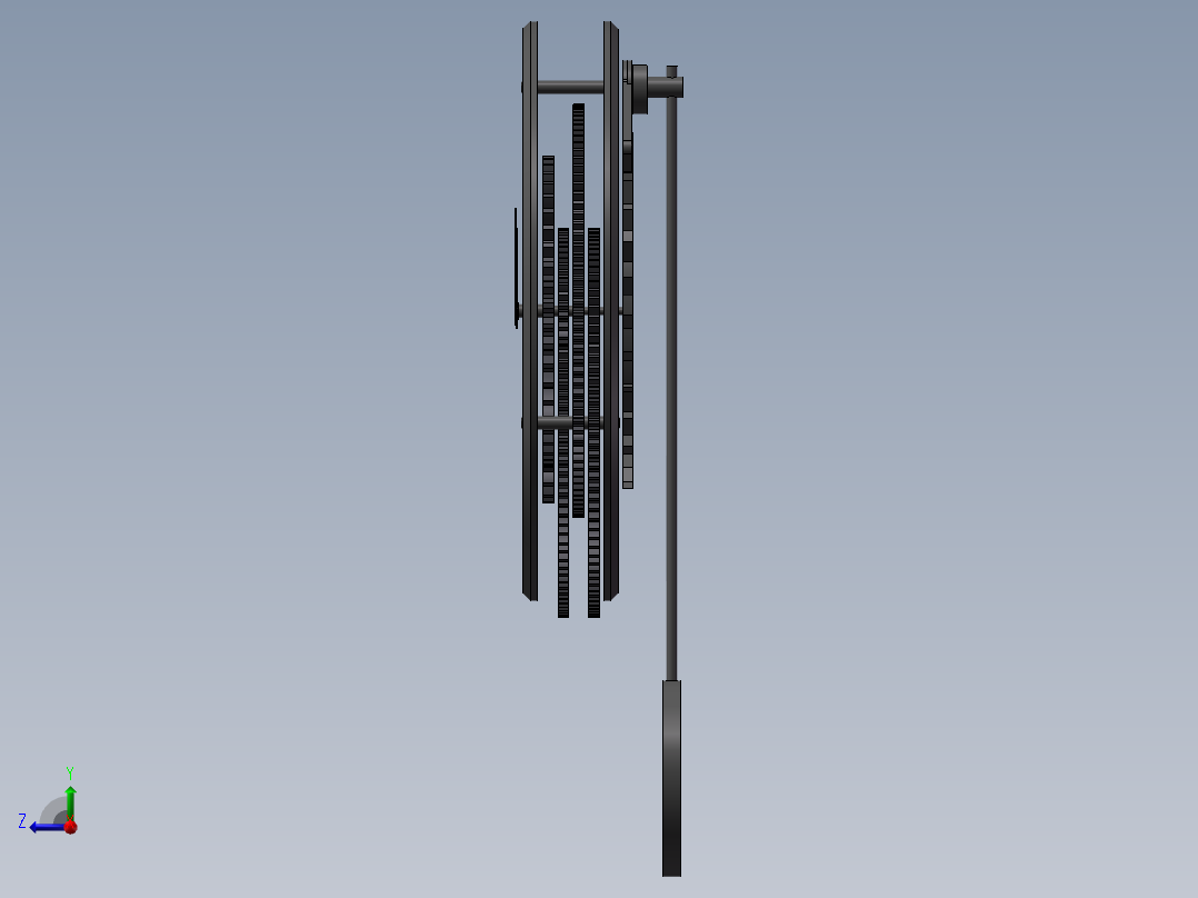 钟表内部结构右视图