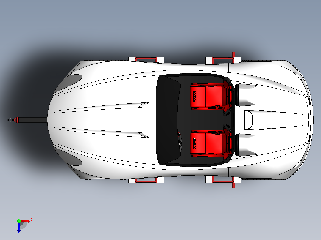 573轻巧便携拖车SW设计俯视图