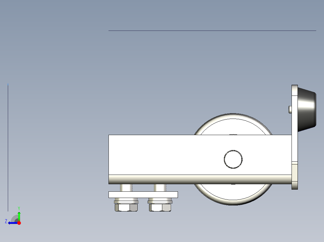 CGS-347-M履带端轮，滑动门右视图