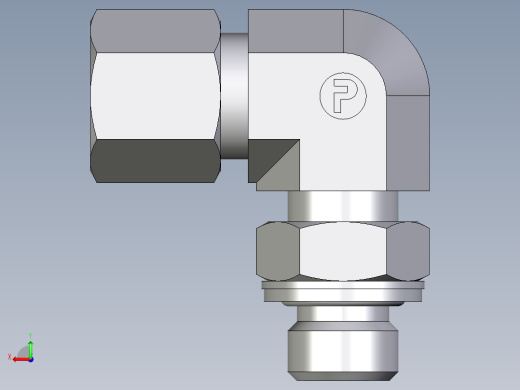 卡套式工业通用硬管接头EO_Adjustable_Locknut_elbow_WEE08ZSMCF后视缩略图