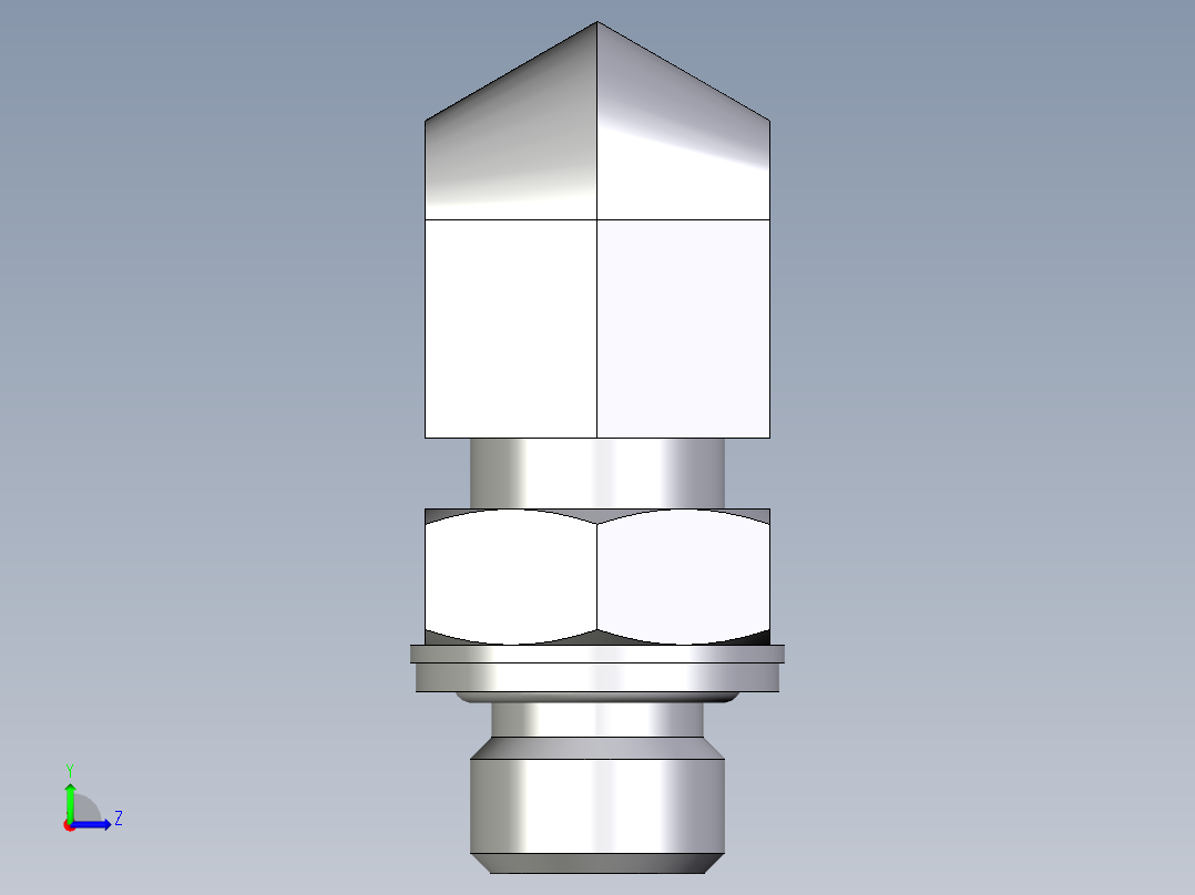 卡套式工业通用硬管接头EO_Adjustable_Locknut_elbow_WEE08ZSMCF左视图
