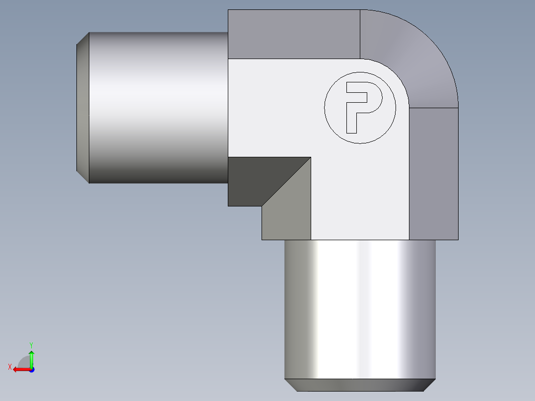 卡套式工业通用硬管接头EO_Union_elbow_W04LL71X后视图