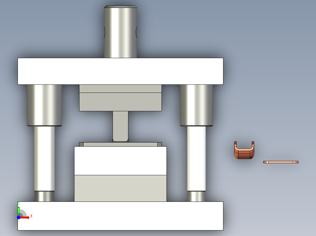 电动脱模移动触点冲压模前视图