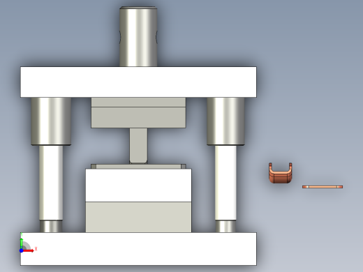 电动脱模移动触点冲压模前视缩略图
