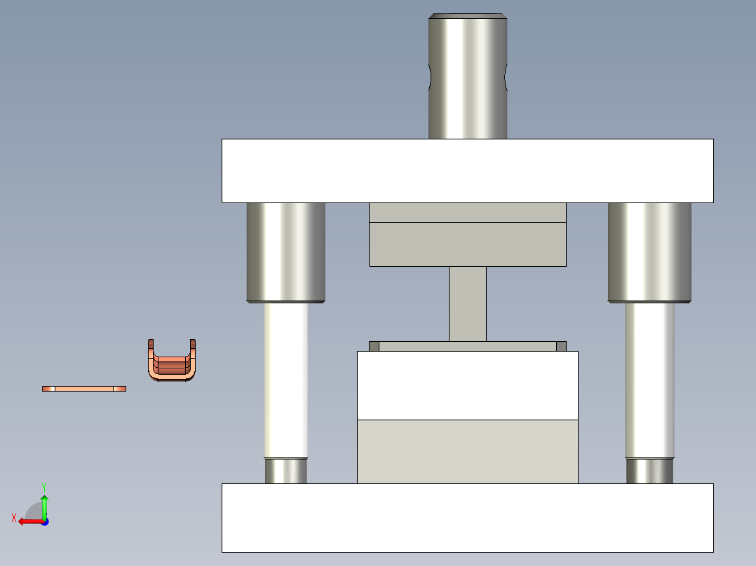 电动脱模移动触点冲压模后视图