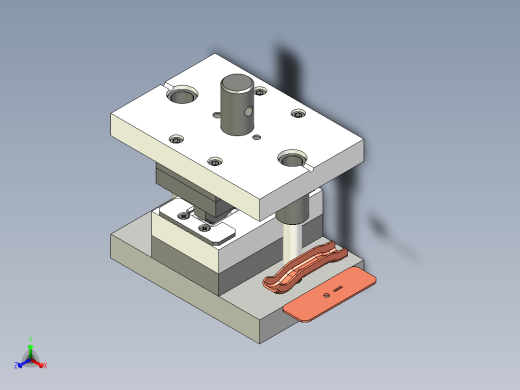 电动脱模移动触点冲压模正等轴测缩略图