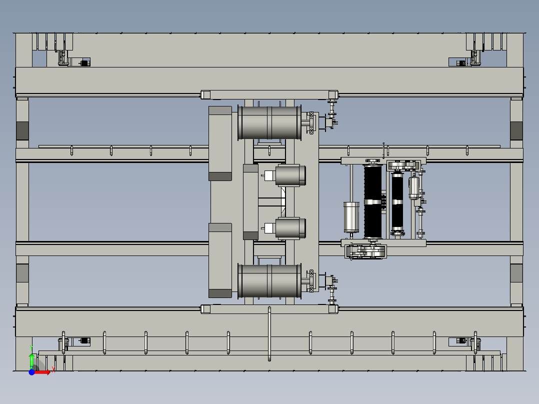 450T起重机吊梁模型3D图纸 STP格式前视图