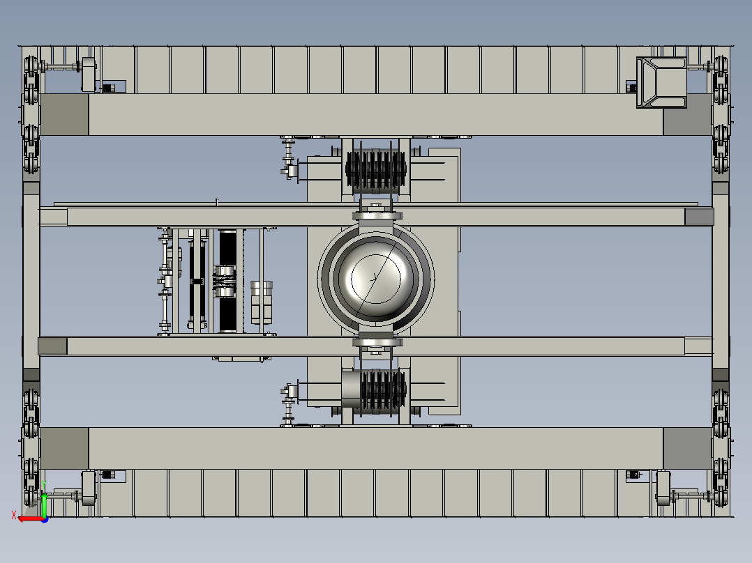 450T起重机吊梁模型3D图纸 STP格式后视图