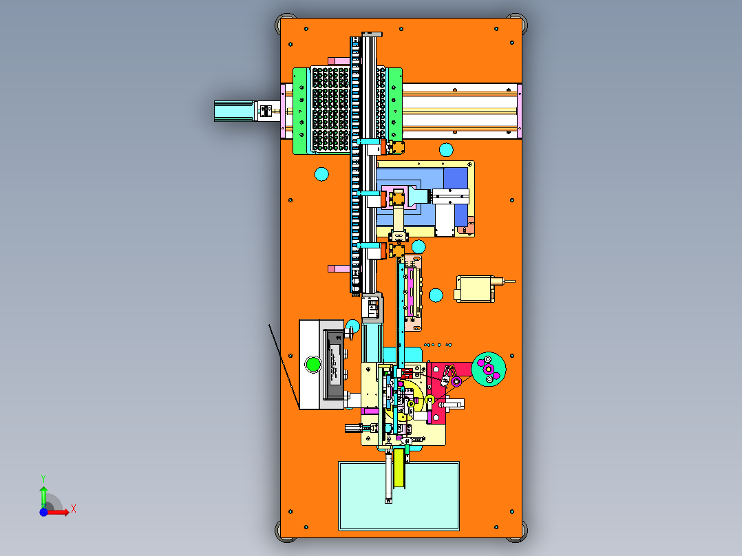 电感针脚上锡包胶机step前视图