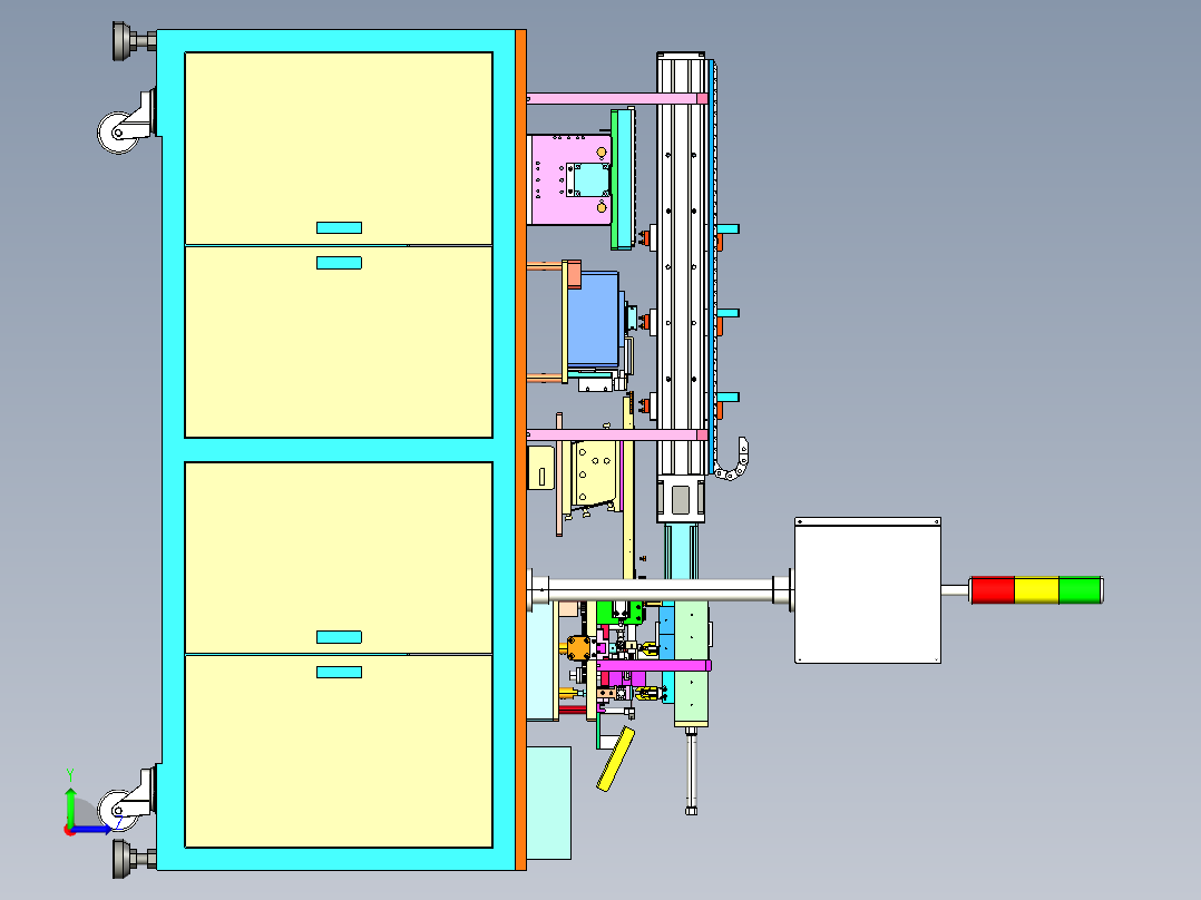 电感针脚上锡包胶机step左视图