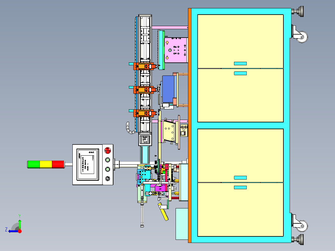 电感针脚上锡包胶机step右视图