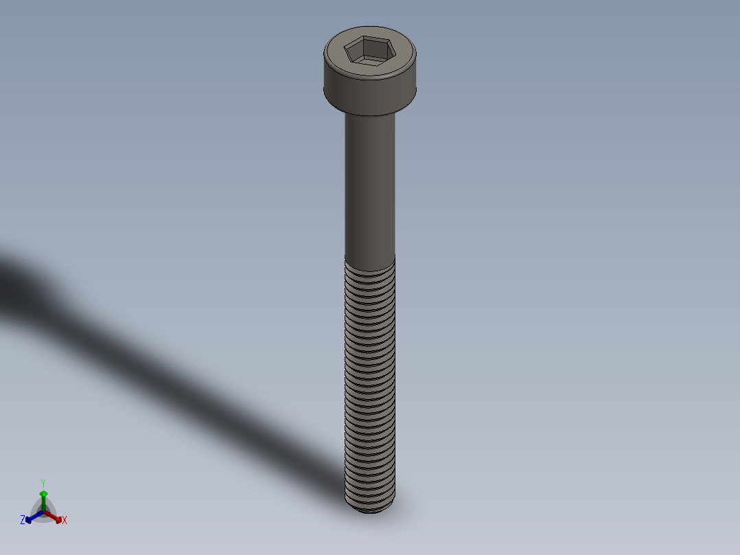 Screw_DIN_912_M3x30_A2.SLDPRT公制内六角螺钉正等轴测图