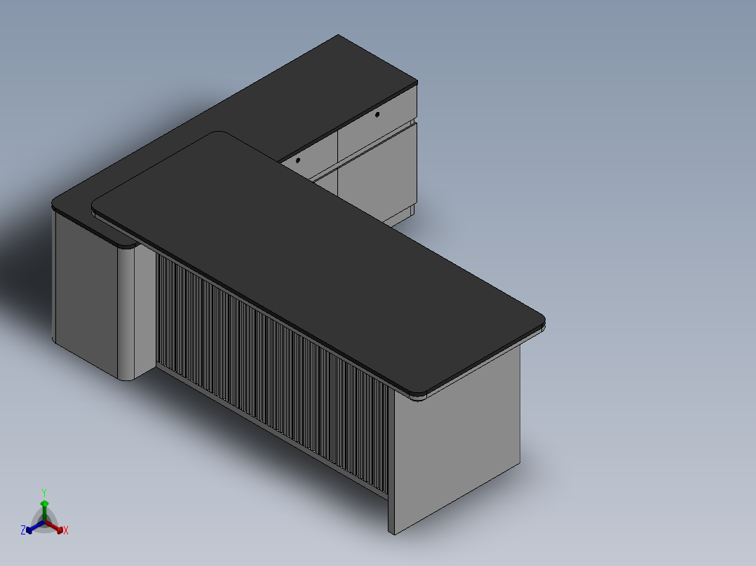 办公桌正等轴测图