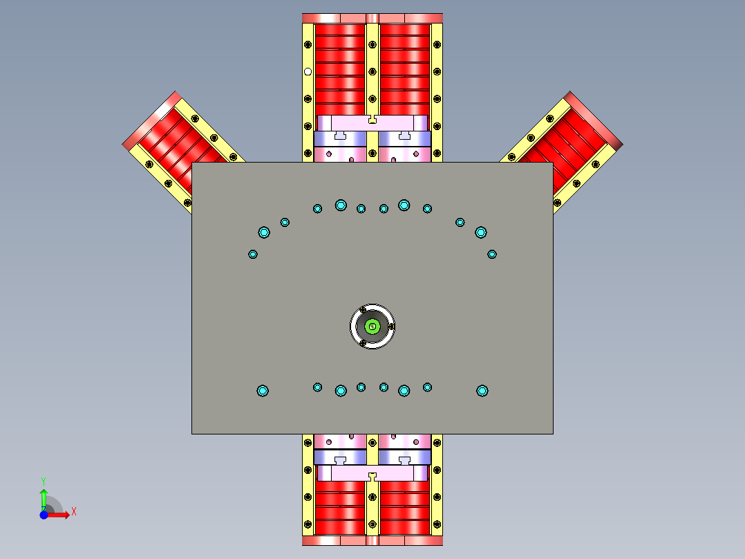 雨水管三叉接头注塑模具设计前视图