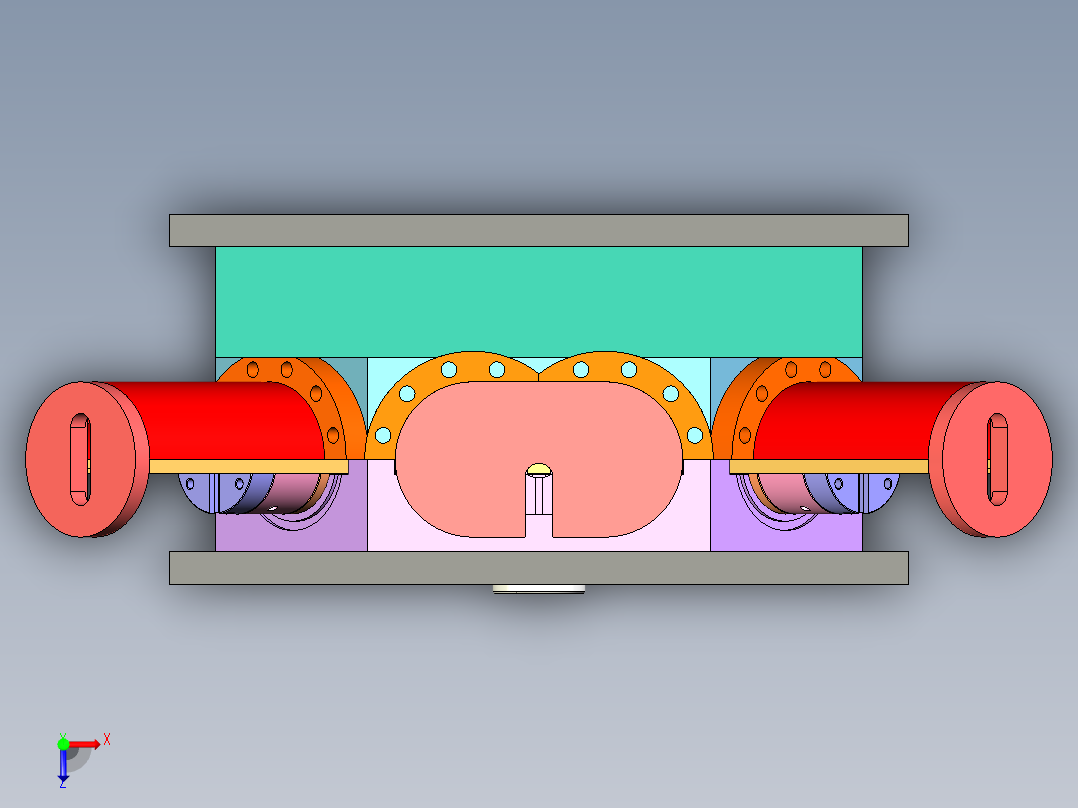 雨水管三叉接头注塑模具设计俯视图