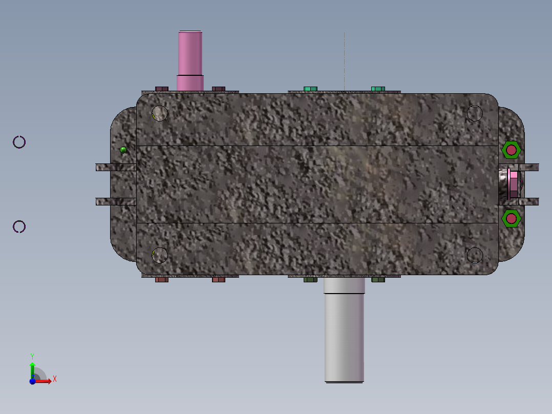 一级圆柱齿轮减速器有V带 F3500V0.8D280斜齿设计师syzn0121前视图