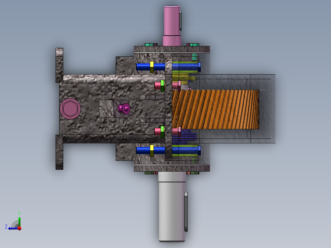 一级圆柱齿轮减速器有V带 F3500V0.8D280斜齿设计师syzn0121右视图
