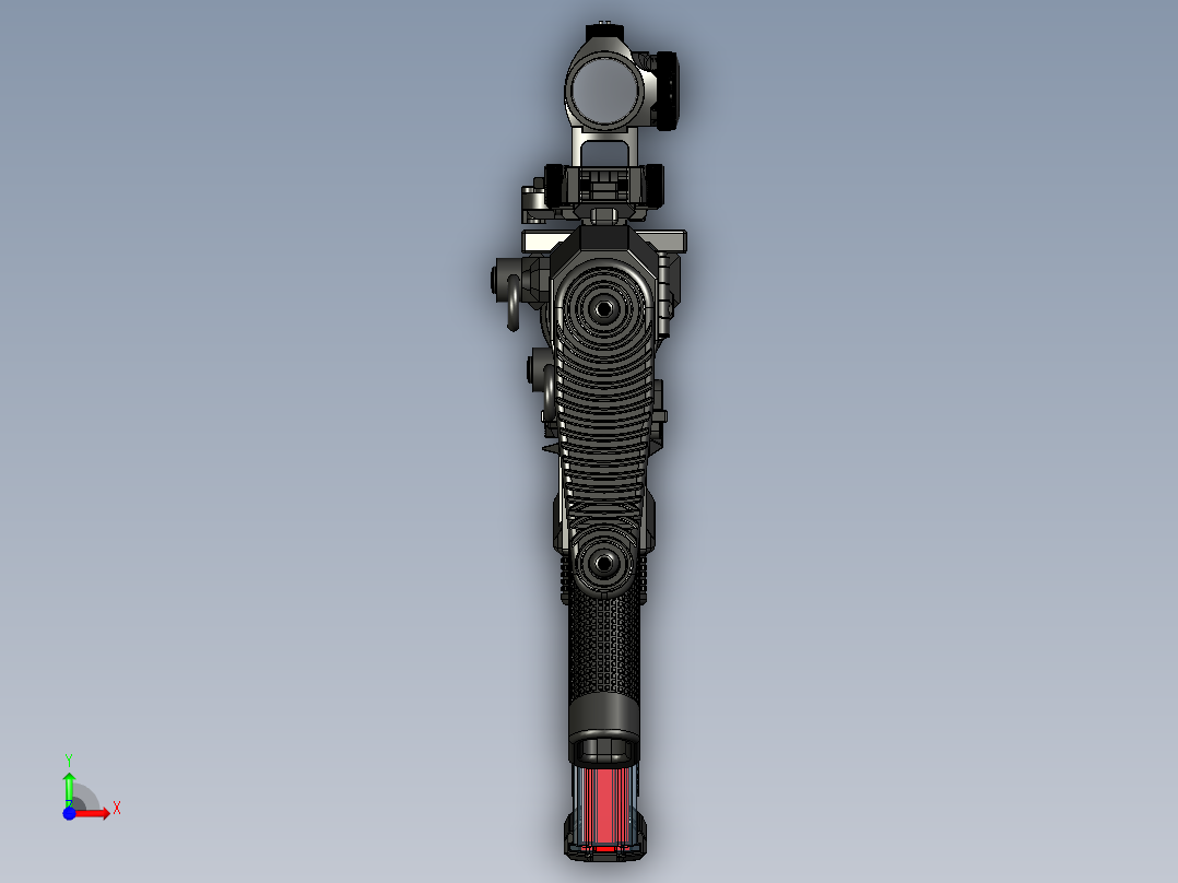 手枪左轮冲锋枪老式狙击步枪设计3D图纸wz-2022-perun-a4-1 1 STP前视图