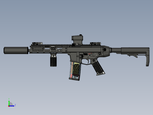 手枪左轮冲锋枪老式狙击步枪设计3D图纸wz-2022-perun-a4-1 1 STP左视缩略图